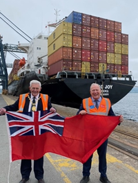Merchant Navy Day 2021. Provost Martin Brennan with Peel Ports Clydeport director Jim McSporran.